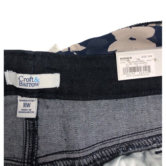 Size 18W Croft & Barrow Scarf Belt Capri Mid Rise Straight Though Hip & Thigh - Picture 5 of 12